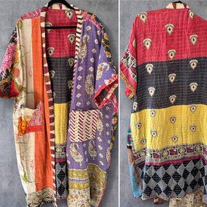 KANTHA ONE OF A KIND REVERSIBLE COAT/KIMONO